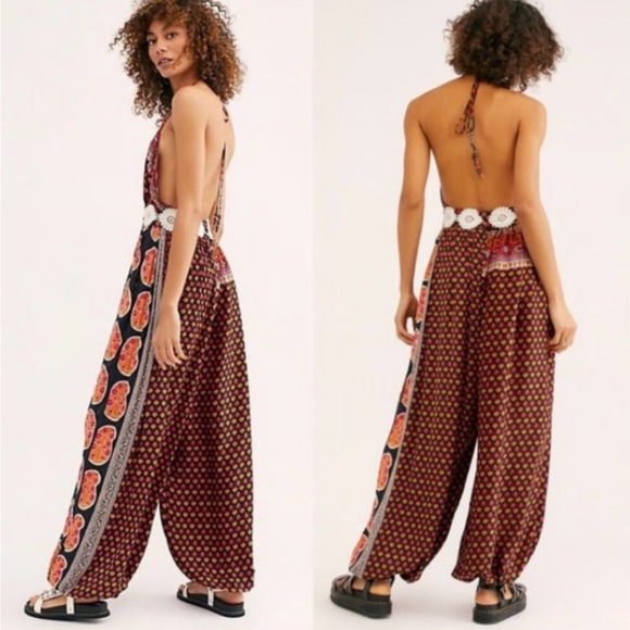 Free People Pants - Free People rising sun harem jumpsuit NWOT Sz Sm bin f